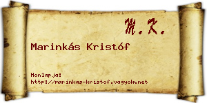 Marinkás Kristóf névjegykártya